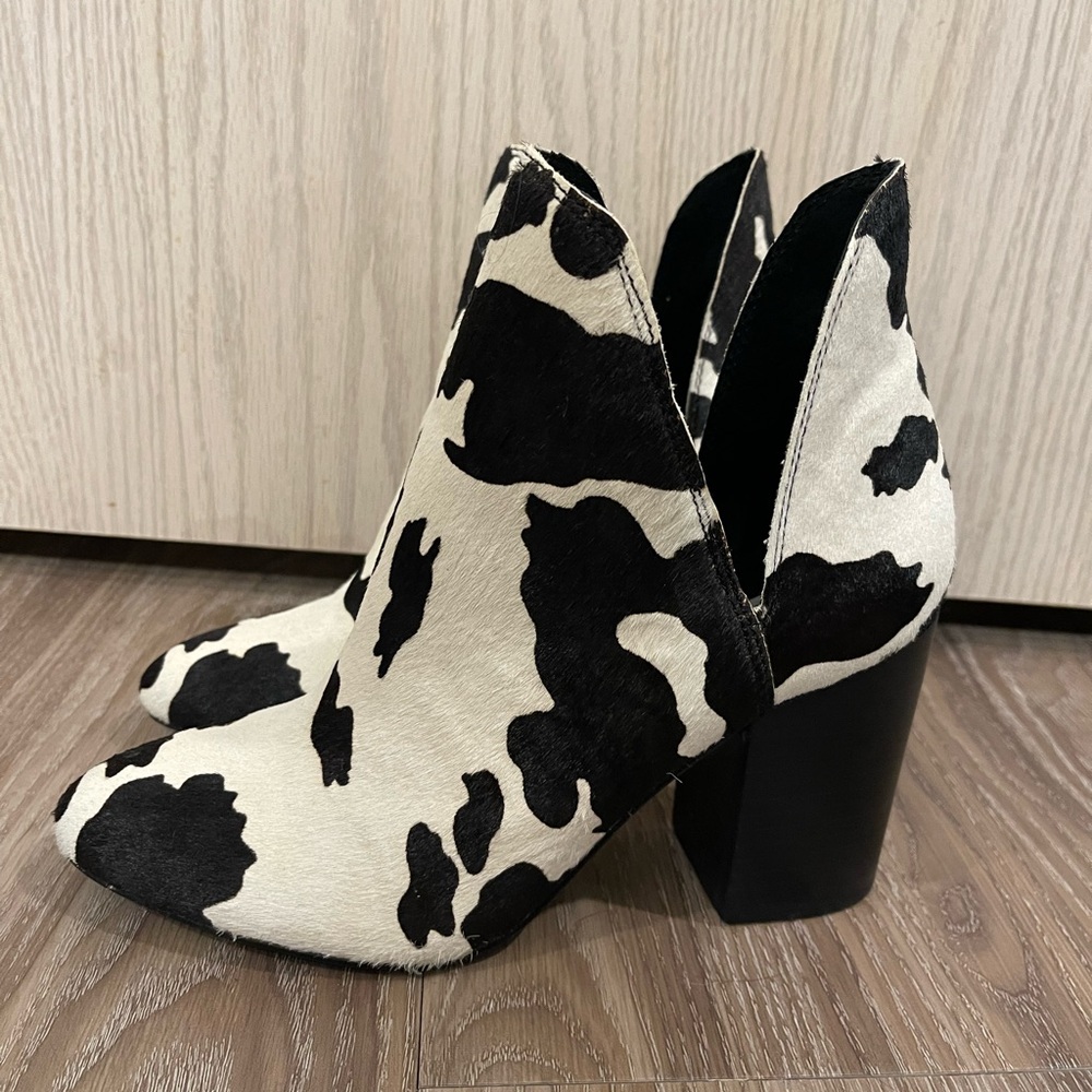 Steve Madden Cow Print Ankle Boots